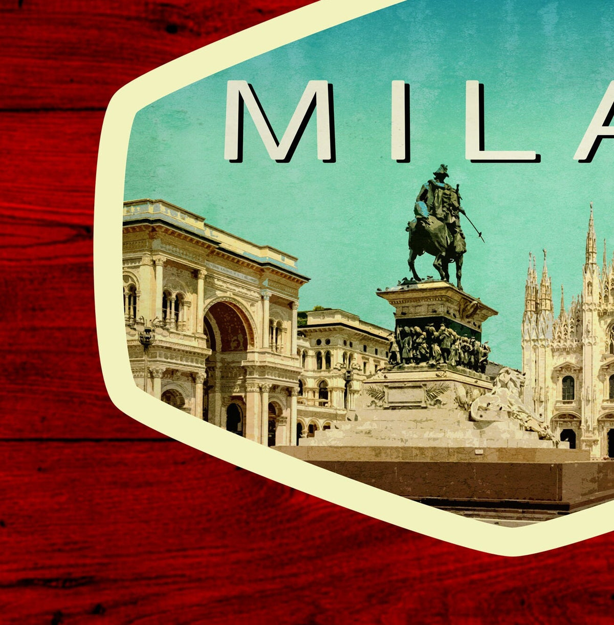 Milan Italy Travel Sticker: Vintage Luggage Decal