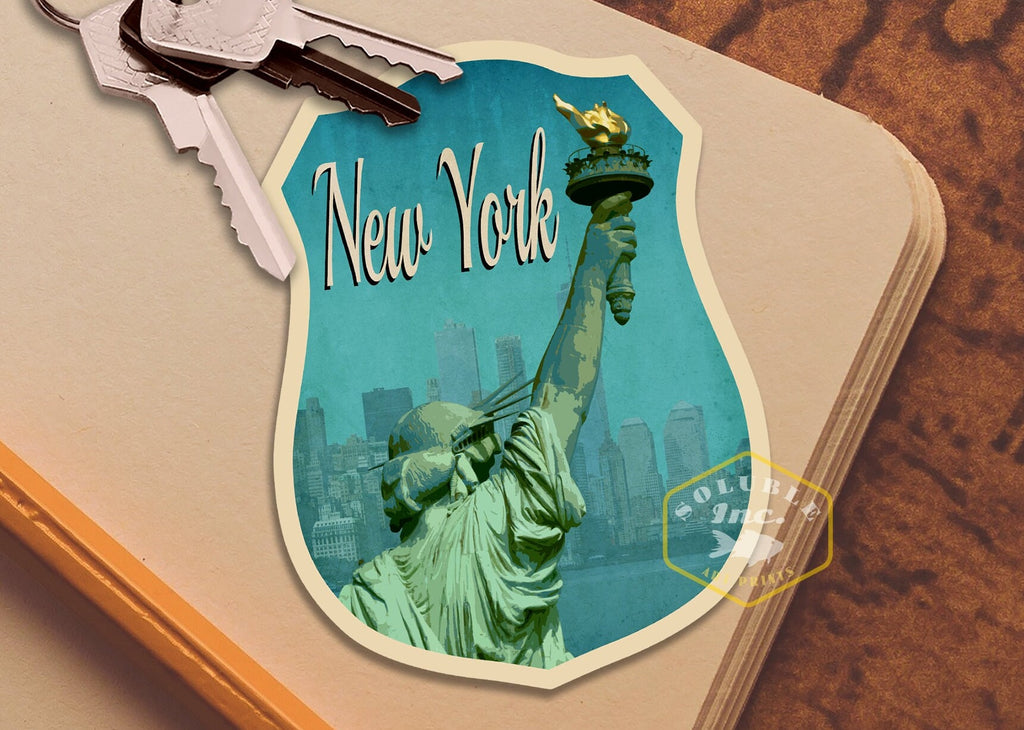 New York City Sticker: Vintage Statue of Liberty Travel Decal