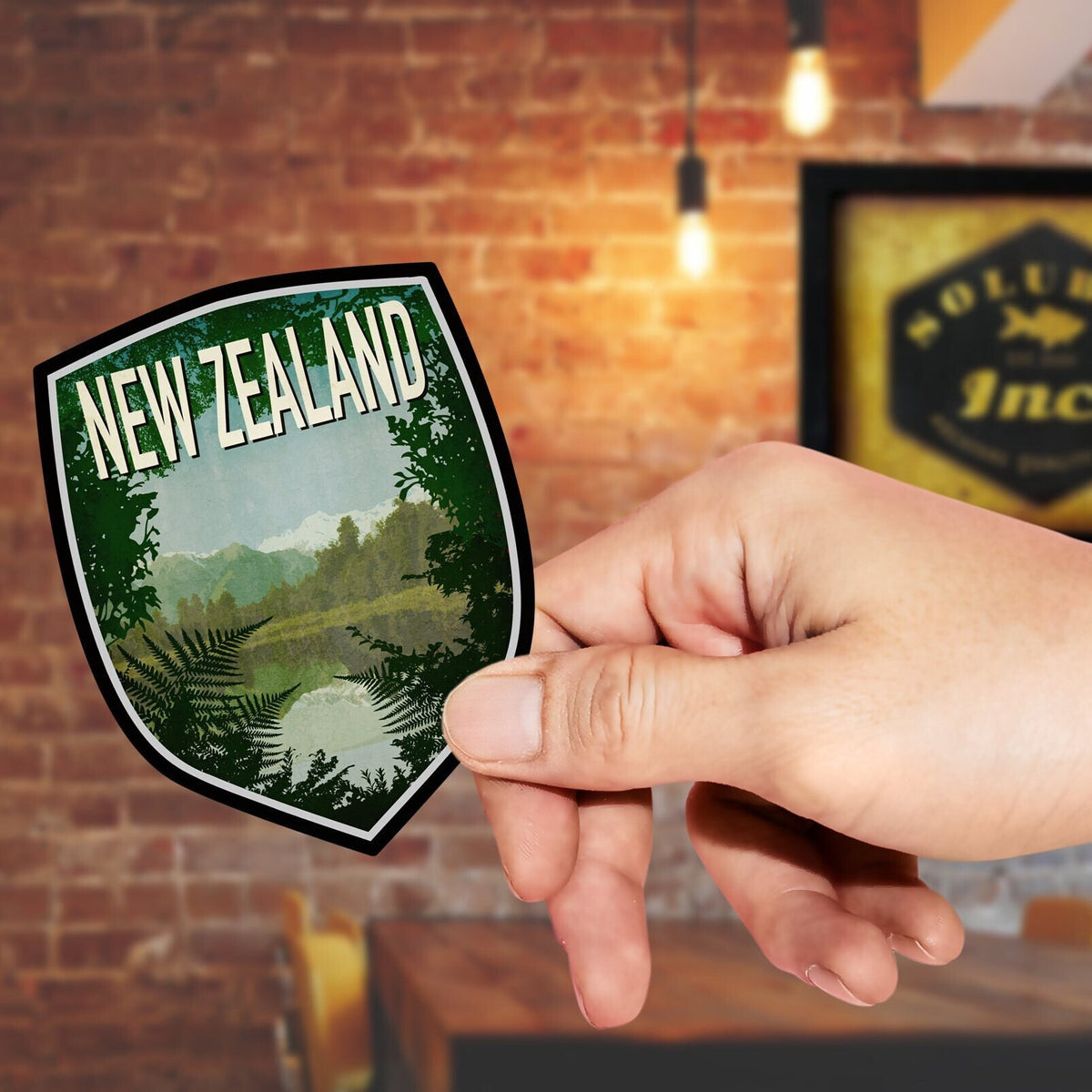 New Zealand travel sticker, vintage style decal for suitcase, luggage, laptop or water bottle