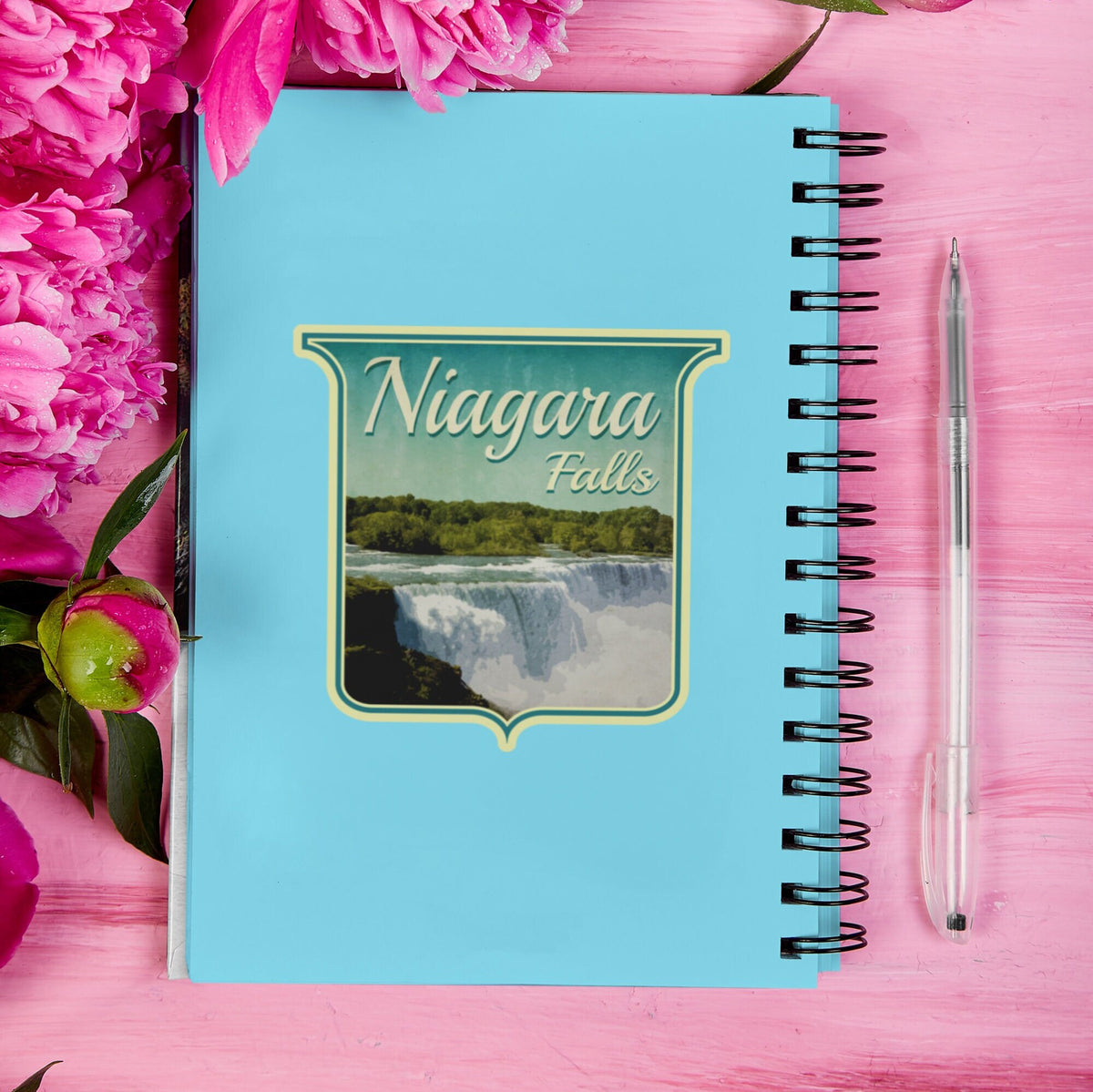Niagara Falls travel sticker, vintage style decal for suitcase, luggage, laptop or water bottle