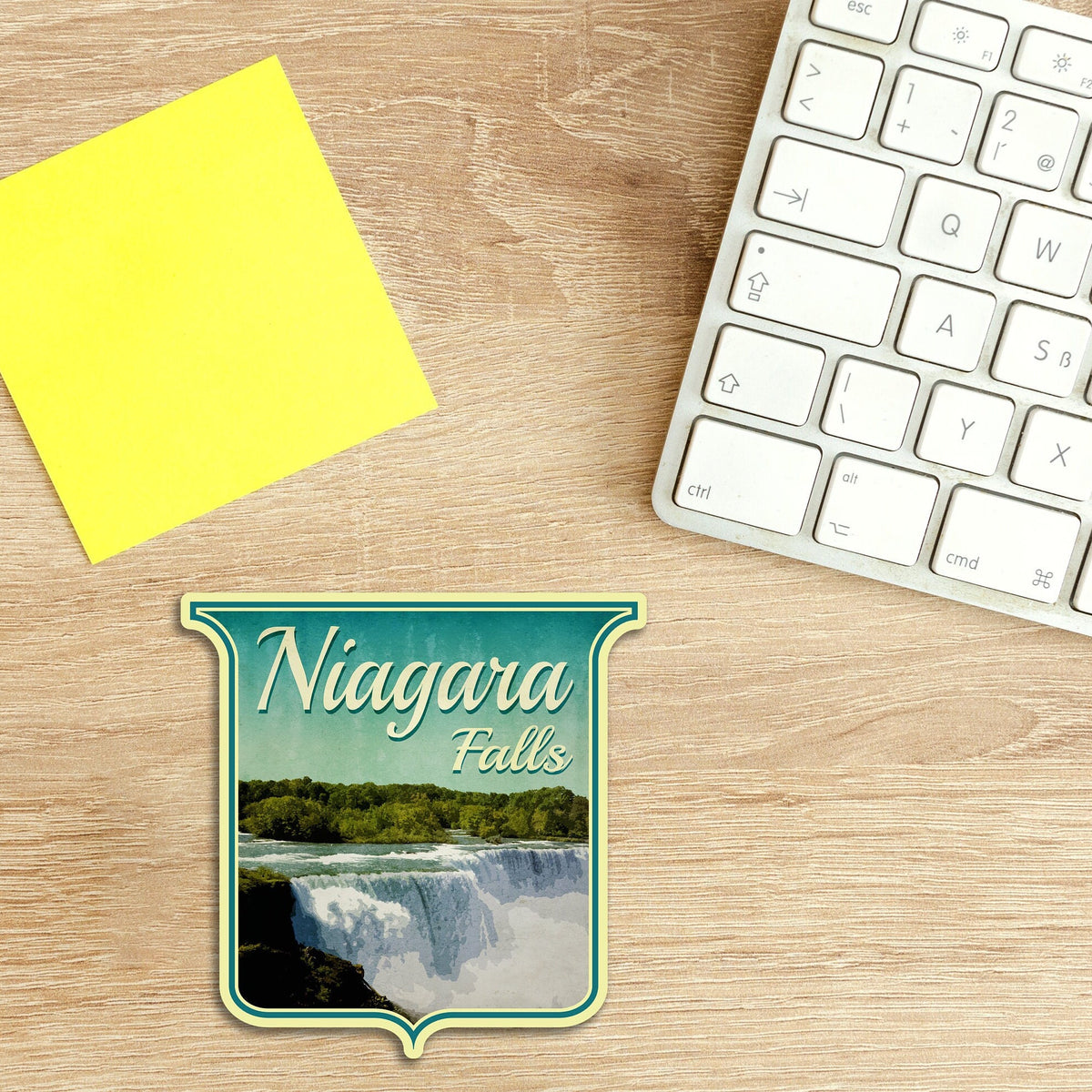 Niagara Falls travel sticker, vintage style decal for suitcase, luggage, laptop or water bottle