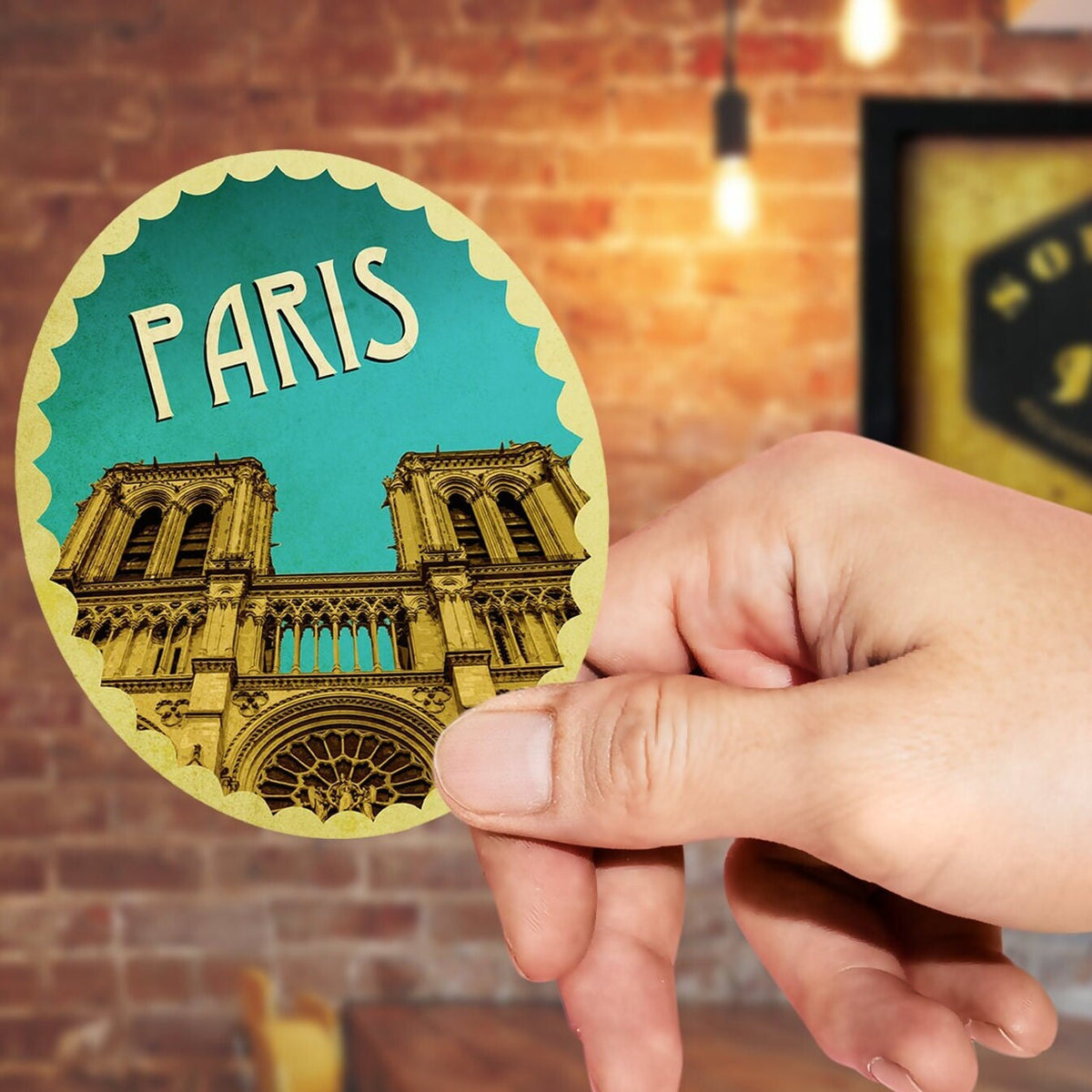 Paris Travel Sticker: Vintage style Decal for Laptop, Suitcase