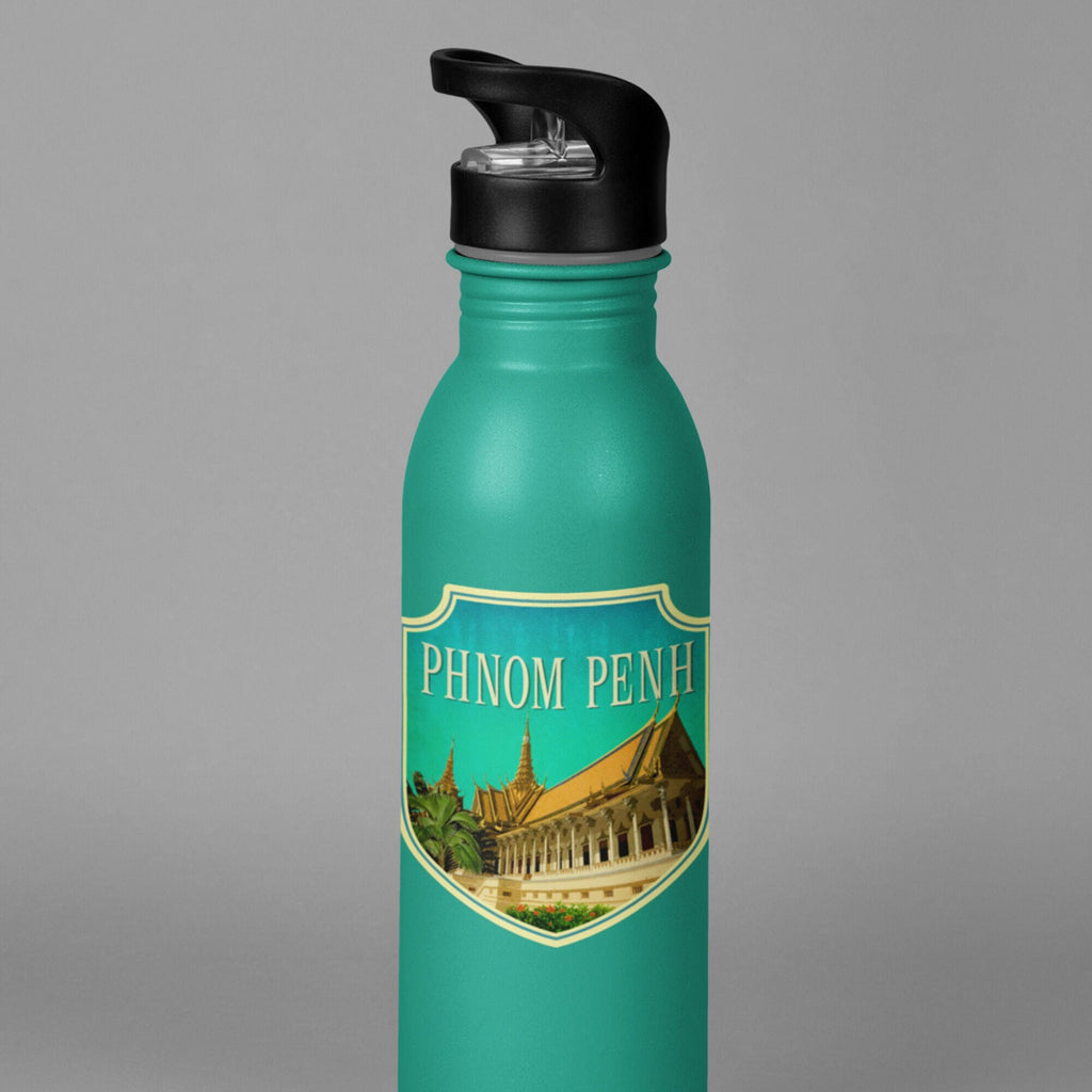 Phnom Penh travel sticker, vintage style decal for suitcase, luggage, laptop or water bottle