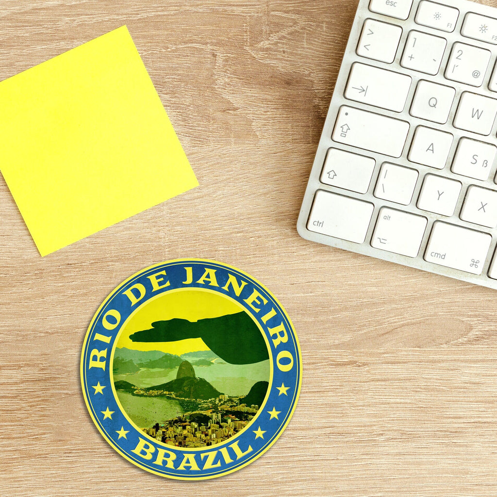 Rio de Janeiro Travel Sticker: Vintage Brazil Luggage Decal