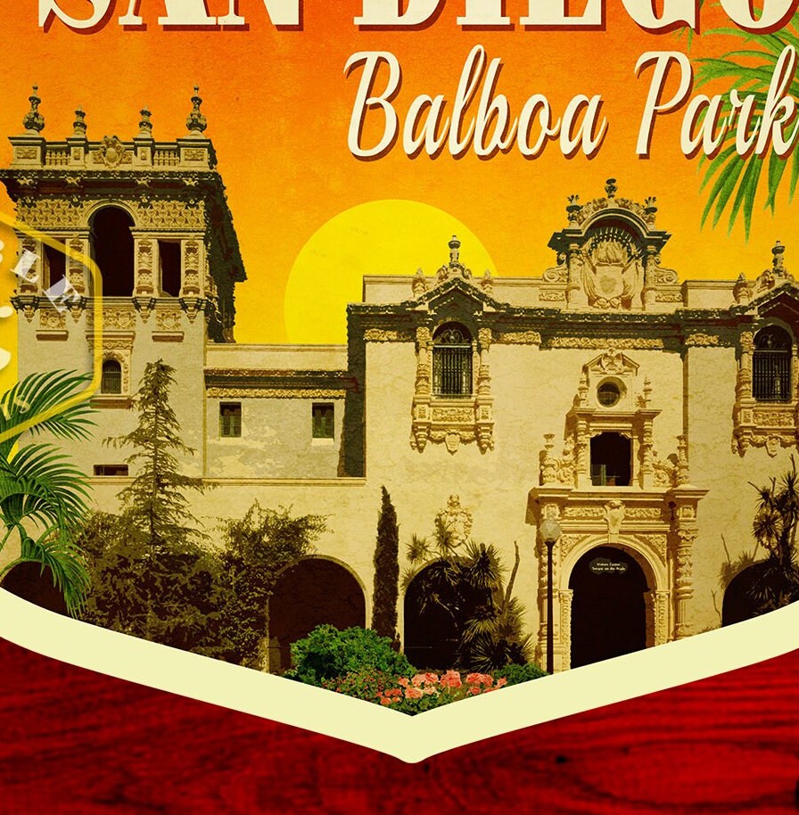 San Diego Sticker: Retro Balboa Park Travel Decal