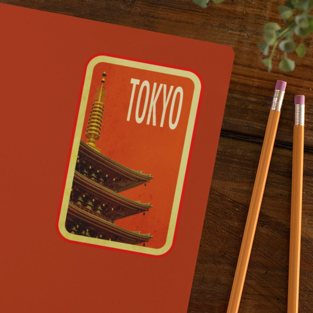Tokyo Japan travel sticker, vintage style decal for suitcase, luggage, laptop or water bottle