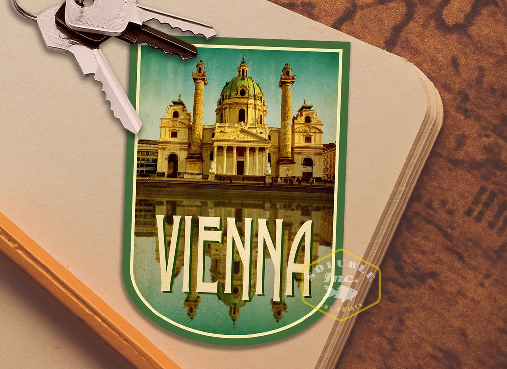Vienna Travel Sticker: Vintage Karlskirche Decal