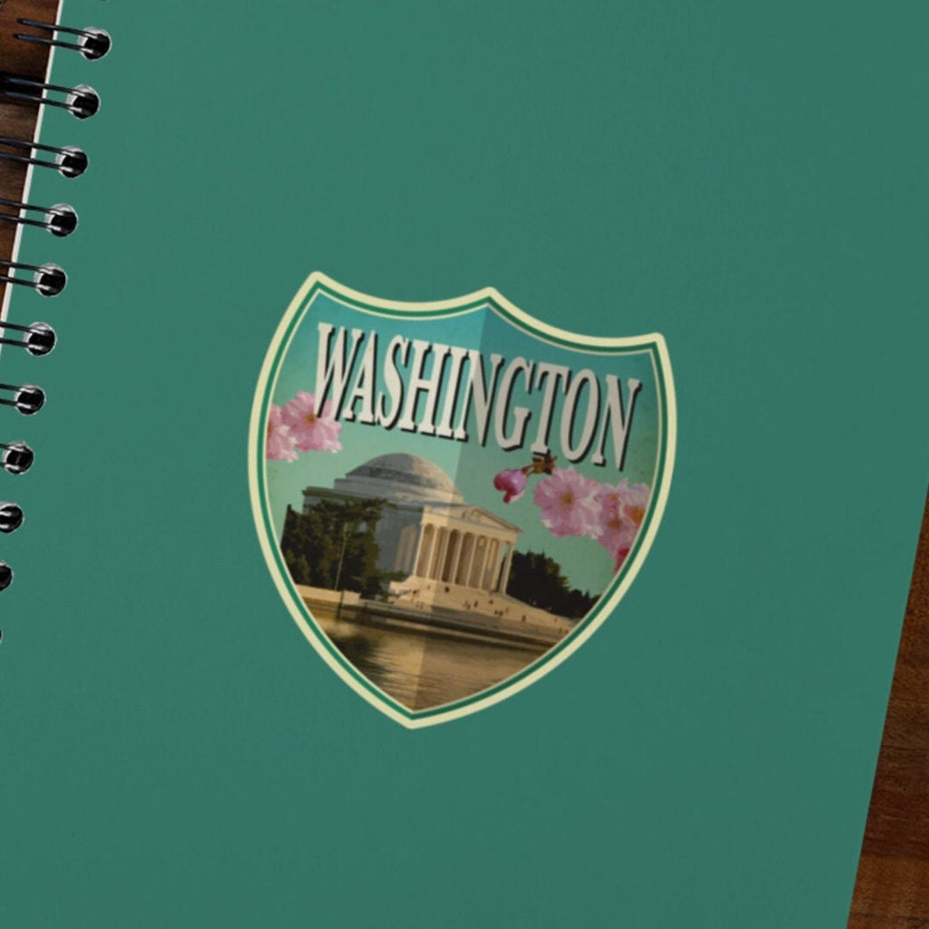 Washington travel sticker, vintage style decal for suitcase, luggage, laptop or water bottle