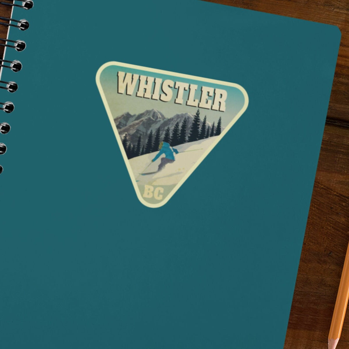 Whistler Canada travel sticker, vintage style decal for suitcase, luggage, laptop or water bottle