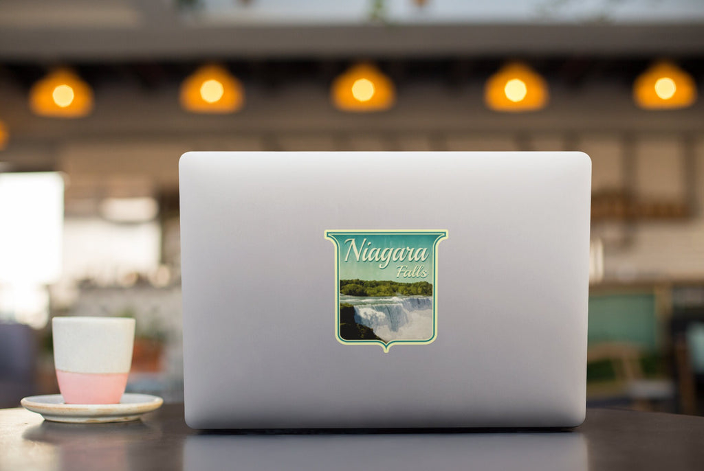 Niagara Falls travel sticker, vintage style decal for suitcase, luggage, laptop or water bottle