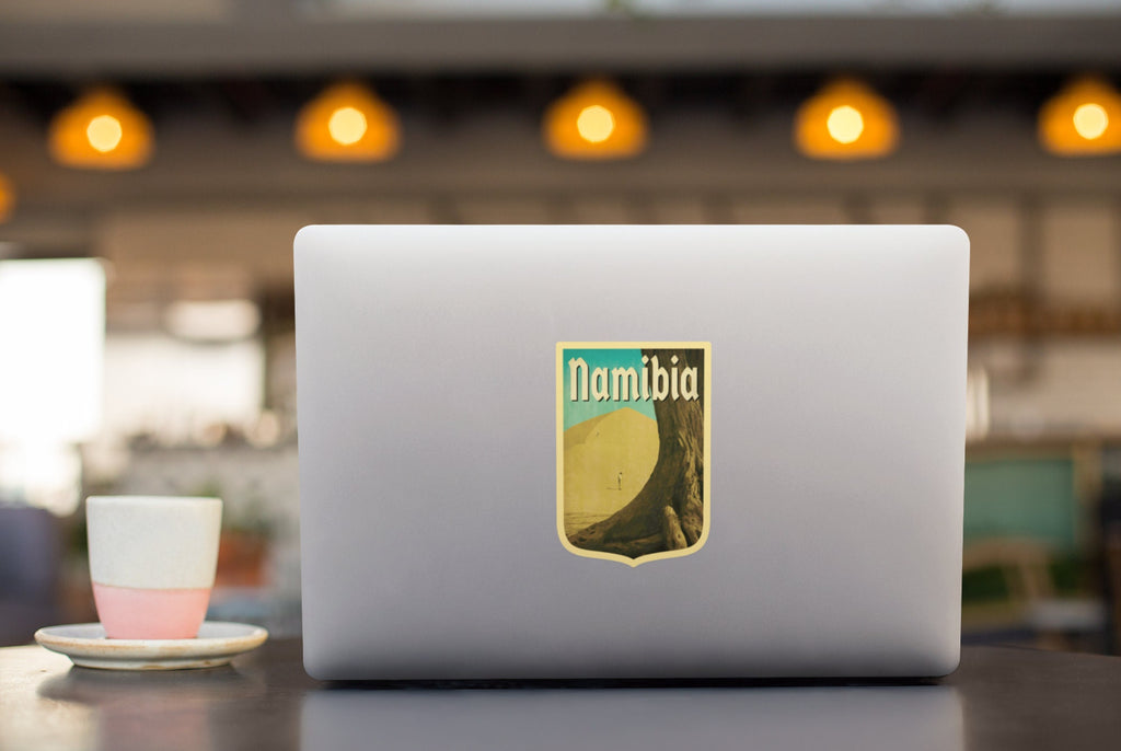 Namibia travel sticker, vintage style decal for suitcase, luggage, laptop or water bottle