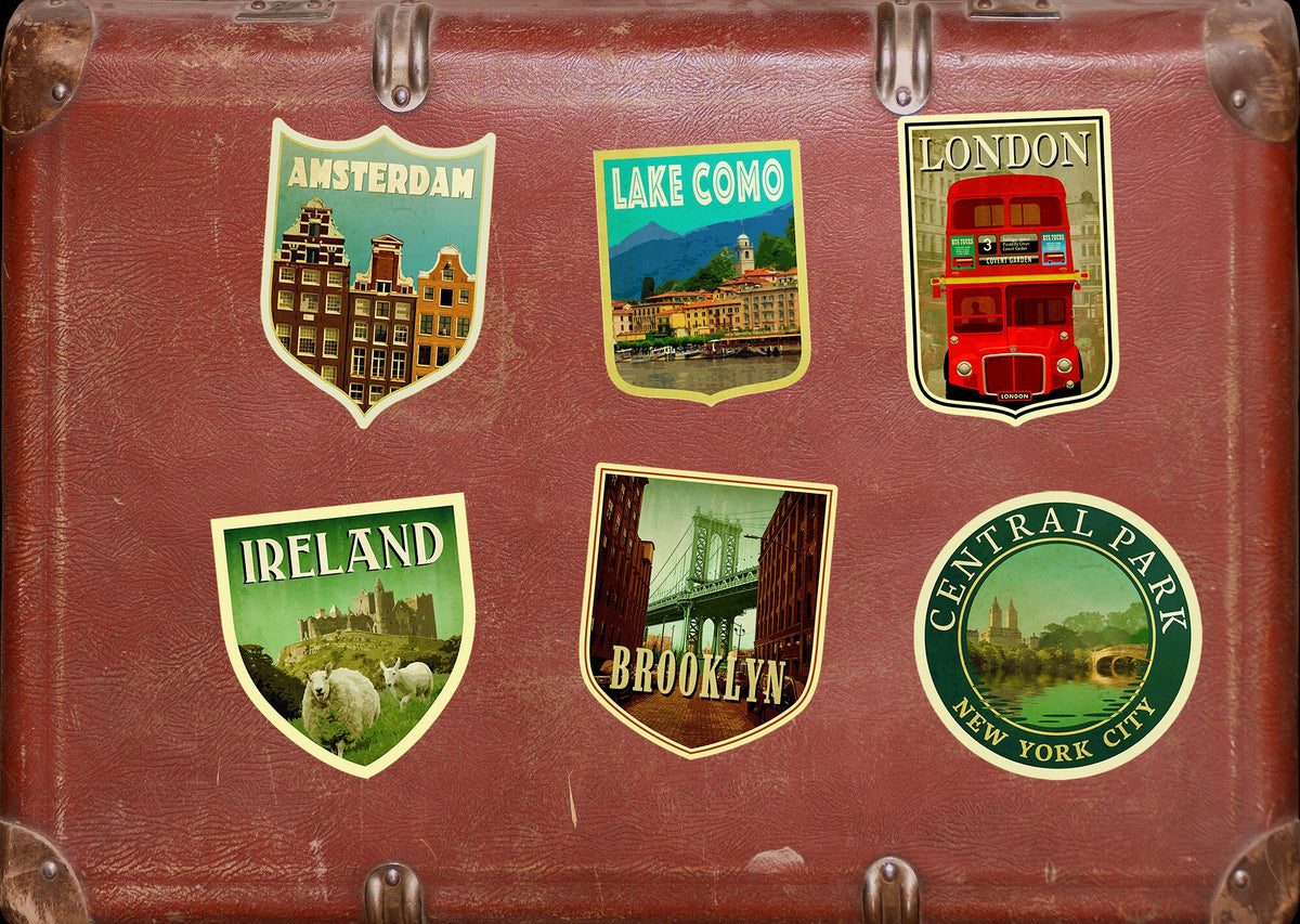 Brooklyn travel sticker, vintage style decal for suitcase, luggage, laptop or water bottle