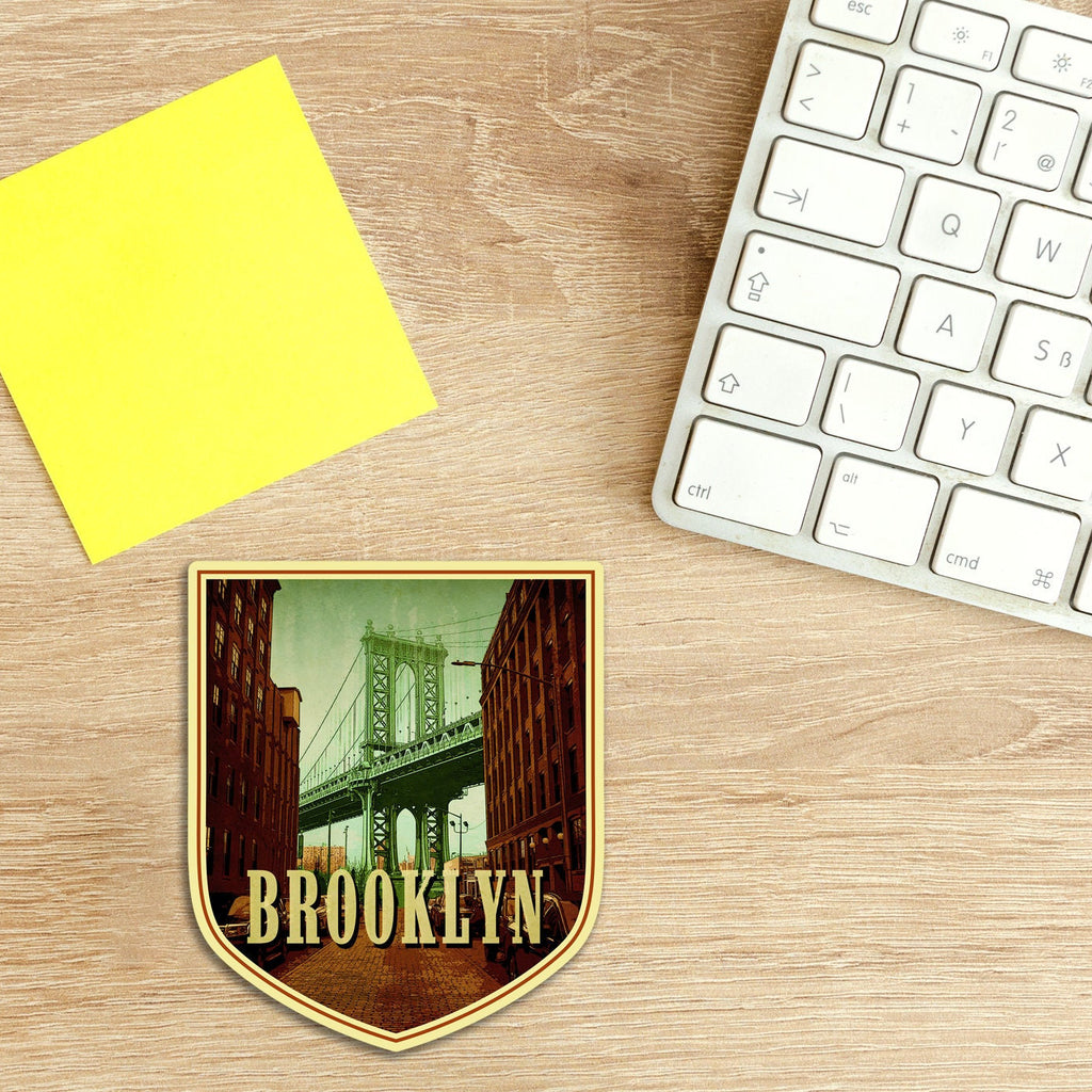 Brooklyn travel sticker, vintage style decal for suitcase, luggage, laptop or water bottle
