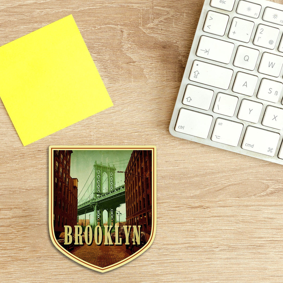 Brooklyn travel sticker, vintage style decal for suitcase, luggage, laptop or water bottle
