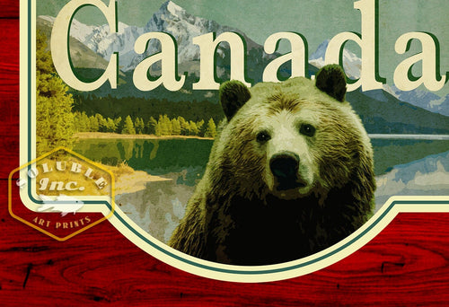 Canada travel sticker, vintage style decal for suitcase, luggage, laptop or water bottle