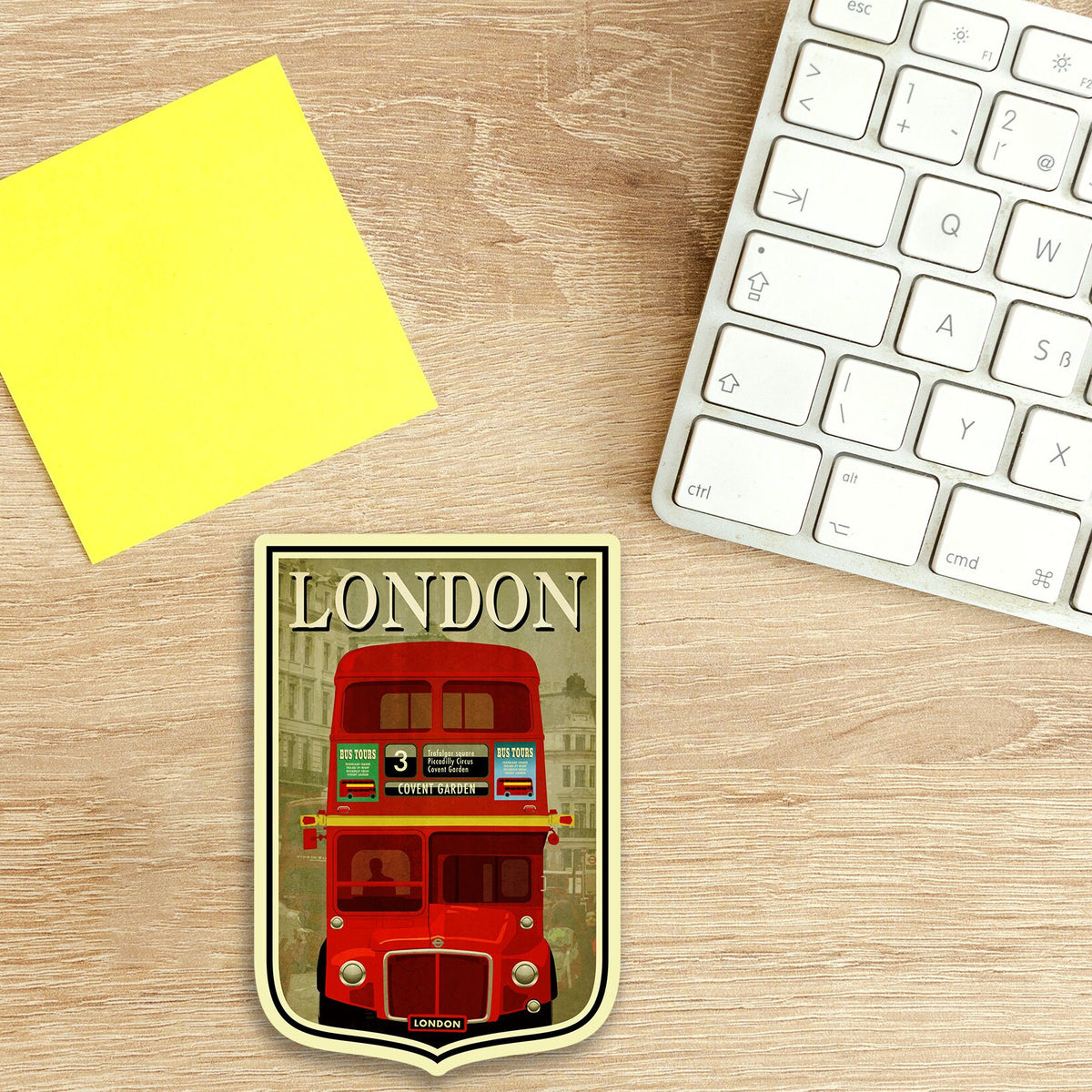 London Travel Sticker: Vintage style England Suitcase Decal