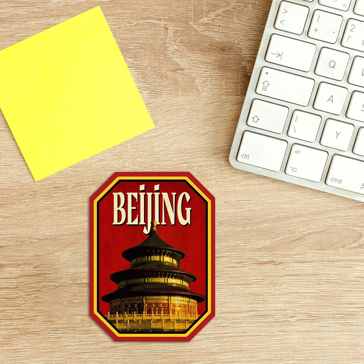 Beijing travel sticker, vintage style decal for suitcase, luggage, laptop or water bottle