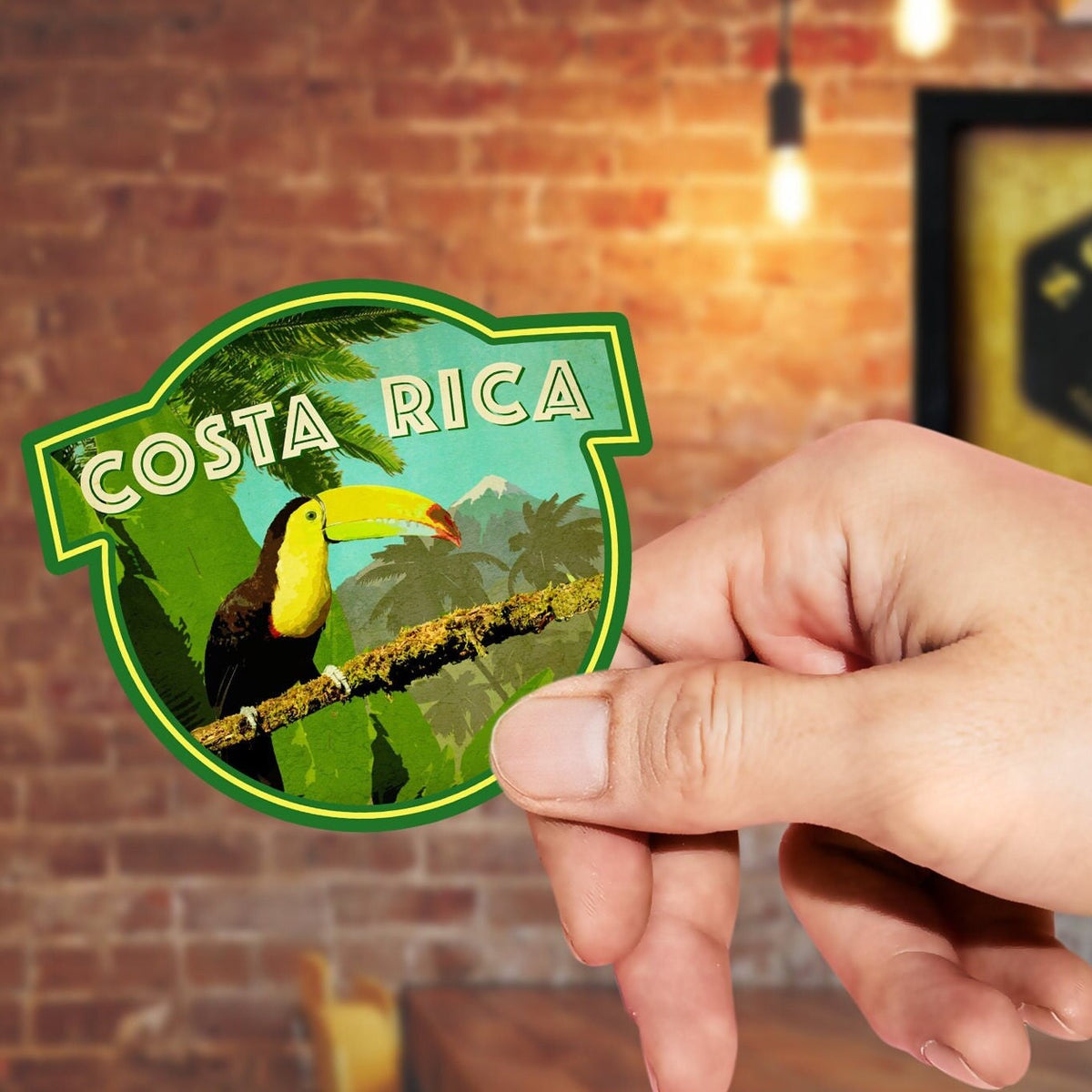 Costa Rica travel sticker, vintage style decal for suitcase, luggage, laptop or water bottle