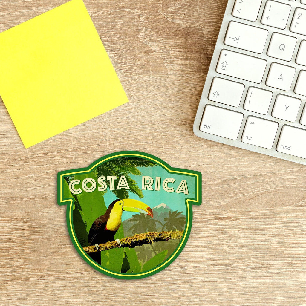 Costa Rica travel sticker, vintage style decal for suitcase, luggage, laptop or water bottle