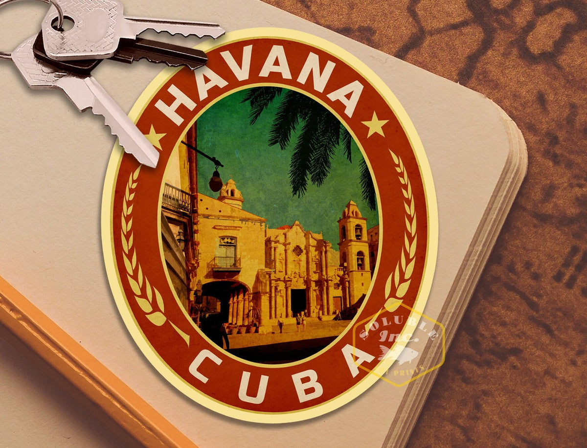 Havana Travel sticker, vintage style decal for suitcase, luggage, laptop, car or water bottle