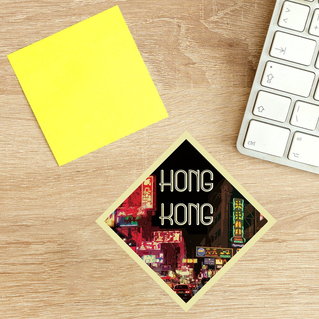 Hong Kong travel sticker, vintage style decal for suitcase, luggage, laptop or water bottle