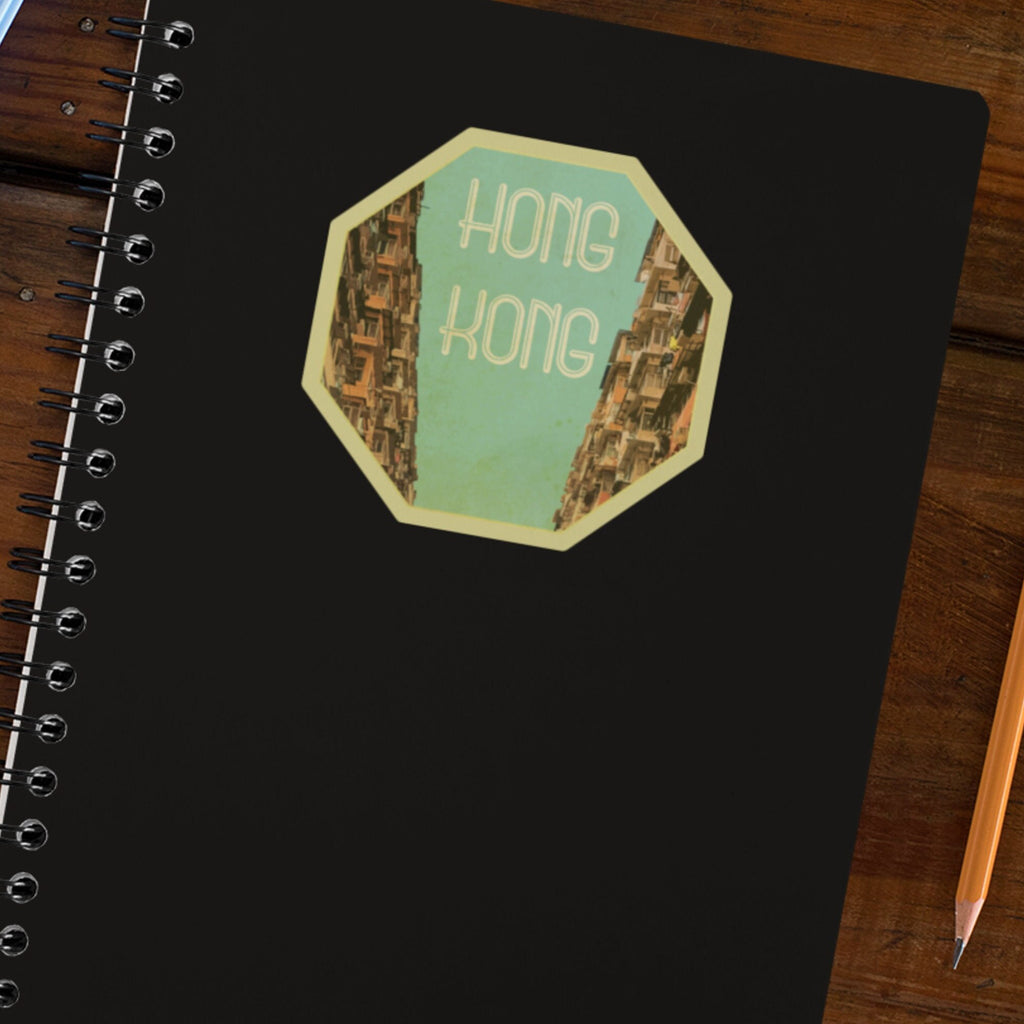Hong Kong travel sticker, vintage style decal for suitcase, luggage, laptop or water bottle