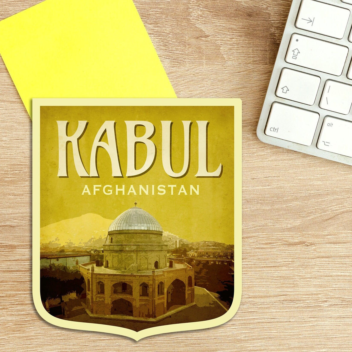 Kabul travel sticker, vintage style decal for suitcase, luggage, laptop or water bottle