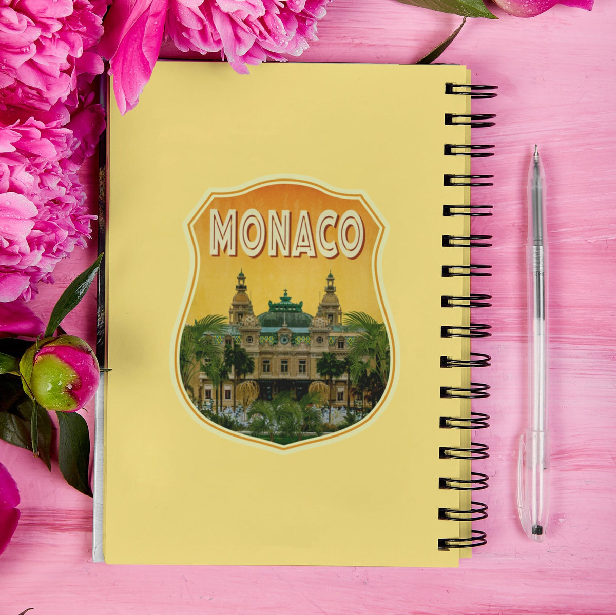 Monaco Travel Sticker: Vintage Suitcase Luggage Decal