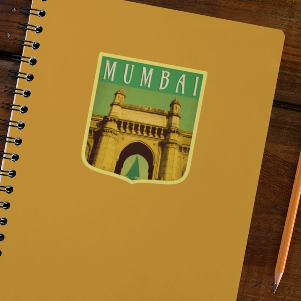 Mumbai India travel sticker, vintage style decal for suitcase, luggage, laptop or water bottle