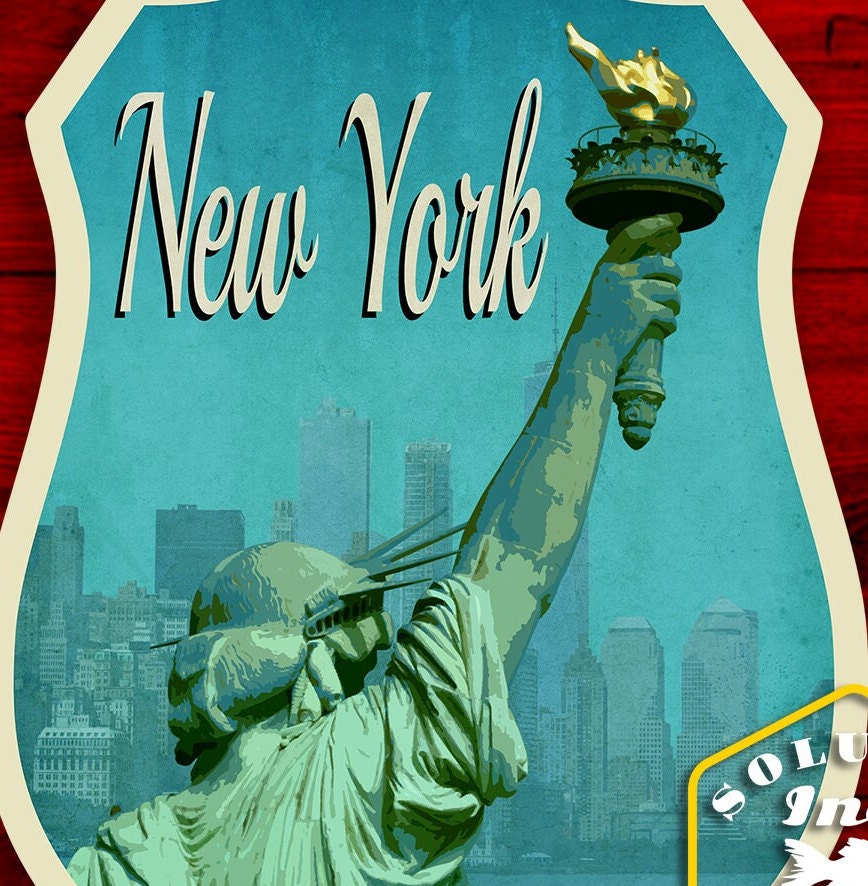 New York City Sticker: Vintage Statue of Liberty Travel Decal
