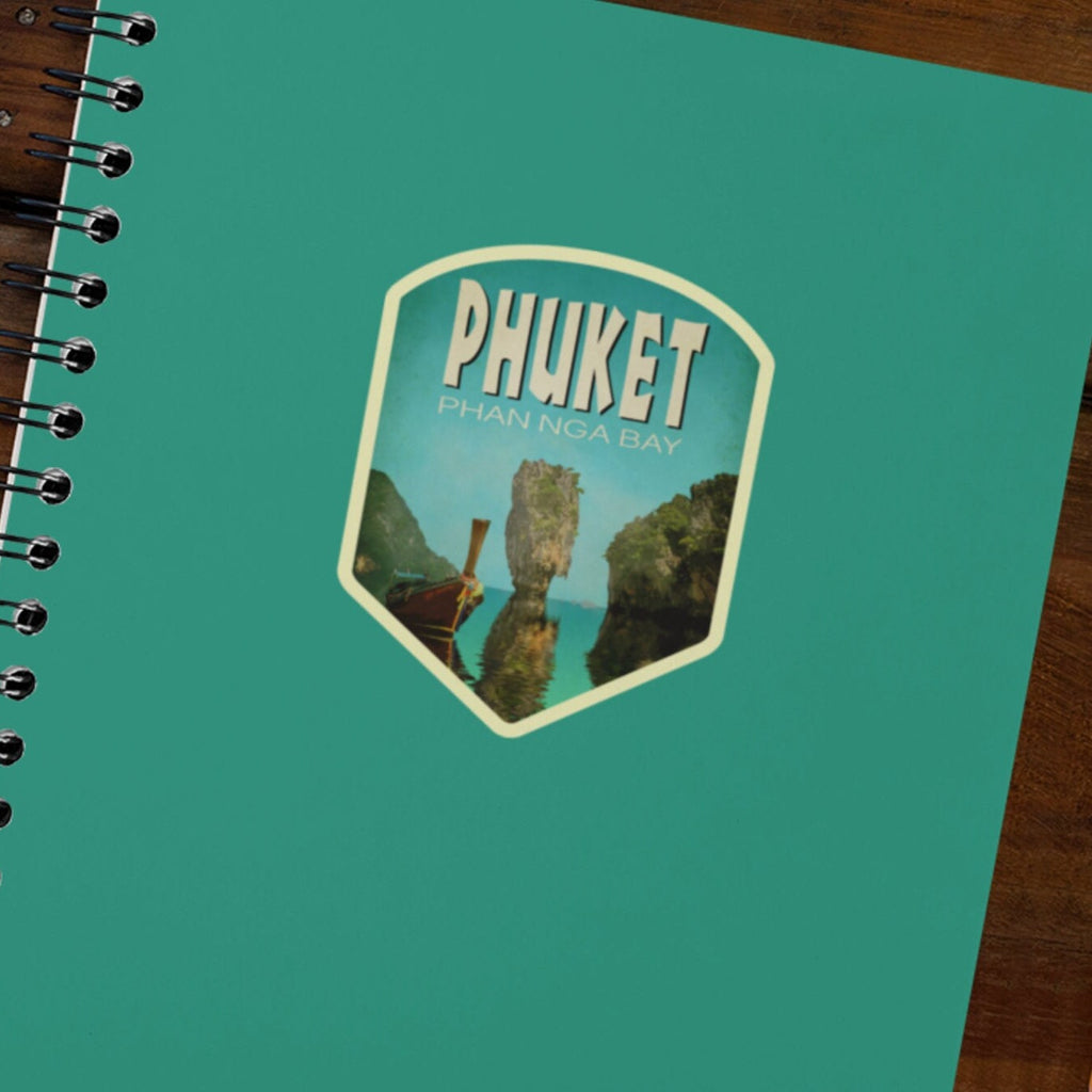 Phuket Thailand travel sticker, vintage style decal for suitcase, luggage, laptop or water bottle