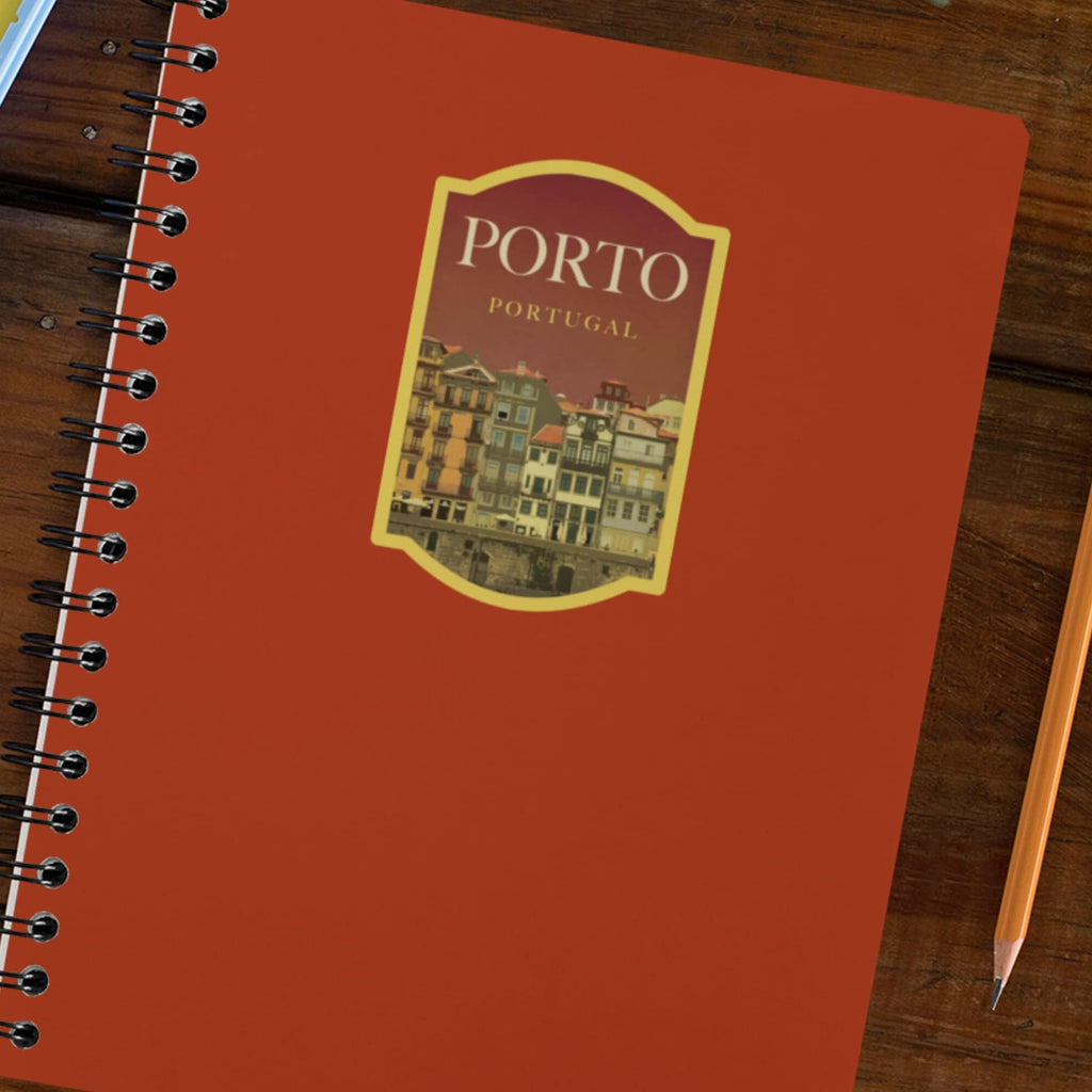 Porto Portugal Travel Sticker: Vintage Suitcase Luggage Decal