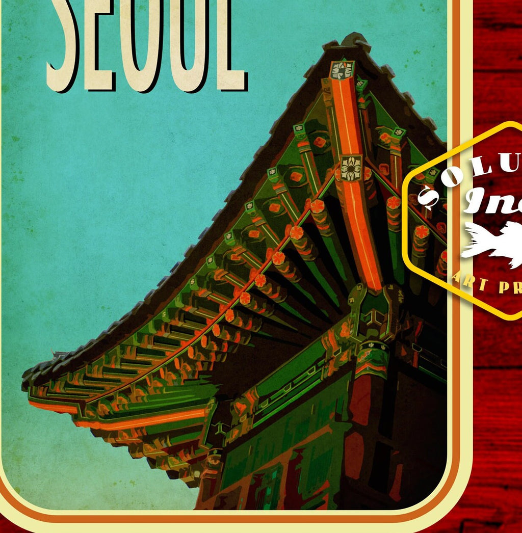 Seoul South Korea Sticker: Vintage Travel Decal