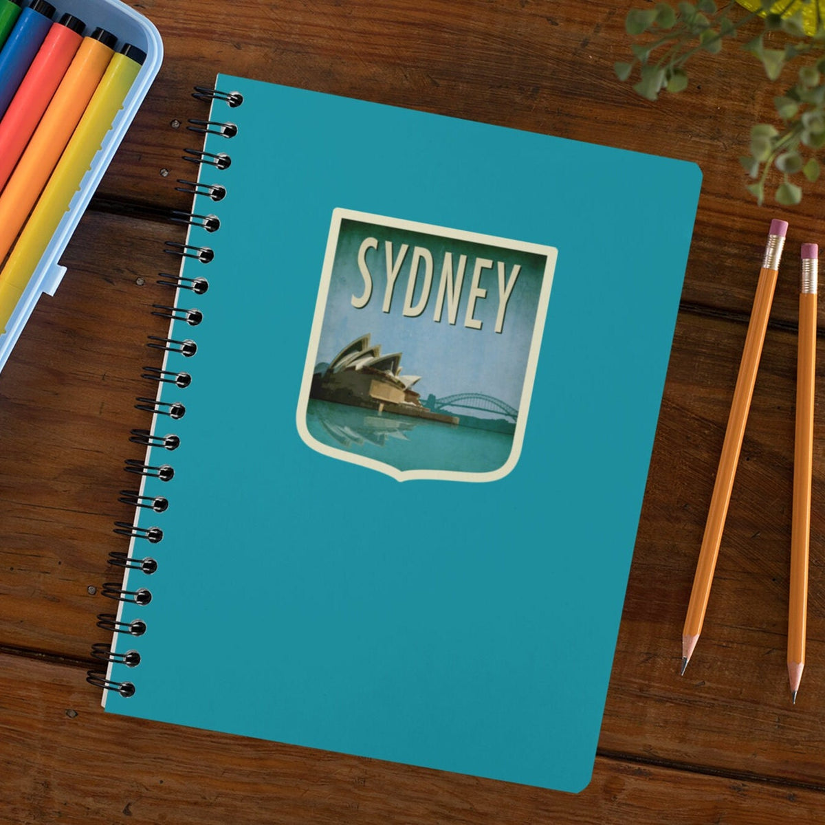 Sydney Australia travel sticker, vintage style decal for suitcase, luggage, laptop or water bottle