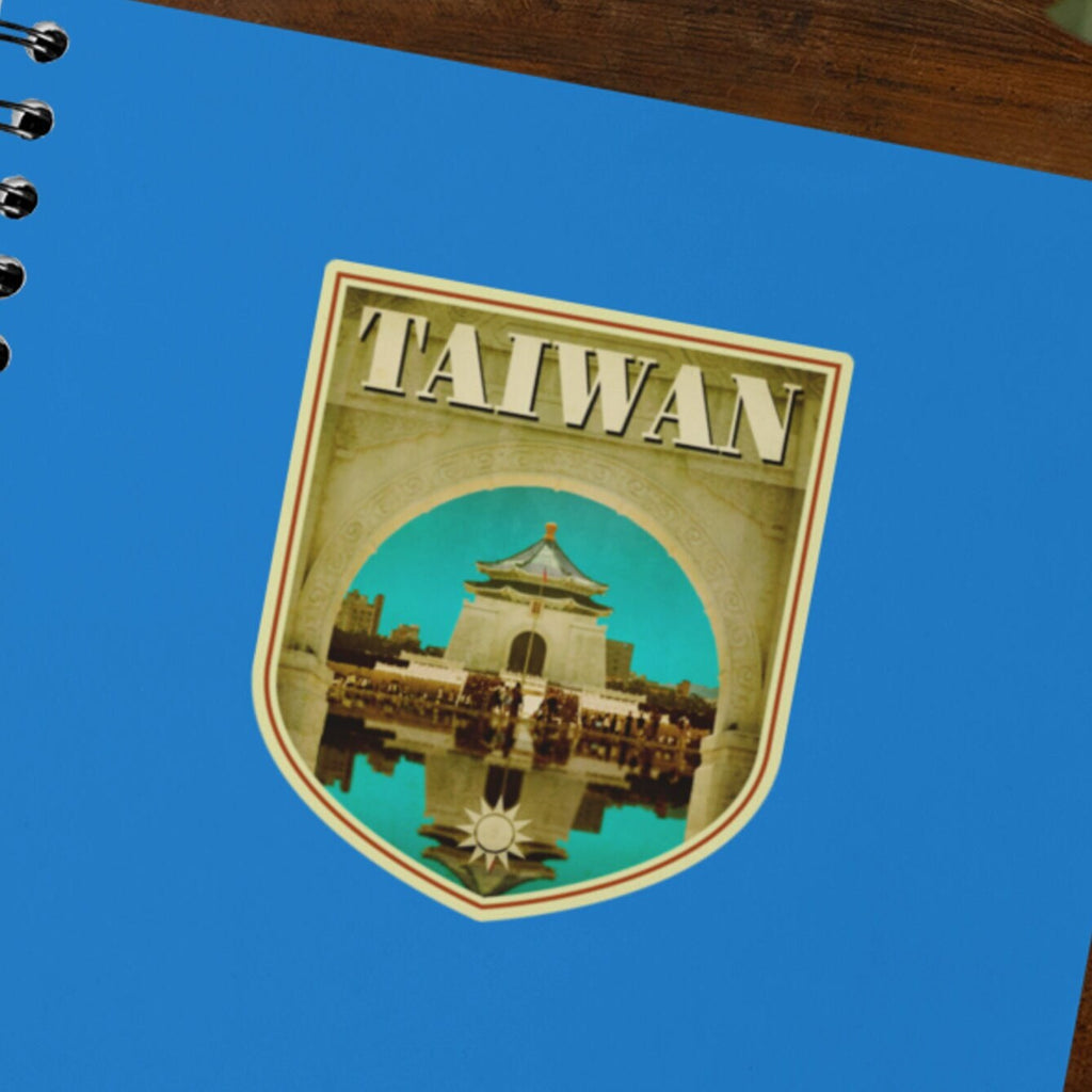 Taiwan travel sticker, vintage style decal for suitcase, luggage, laptop or water bottle