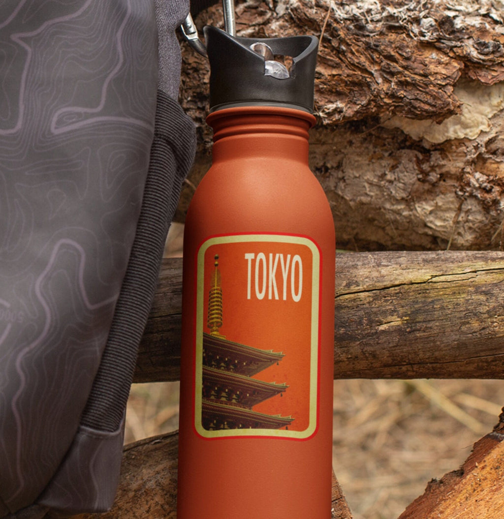 Tokyo Japan travel sticker, vintage style decal for suitcase, luggage, laptop or water bottle