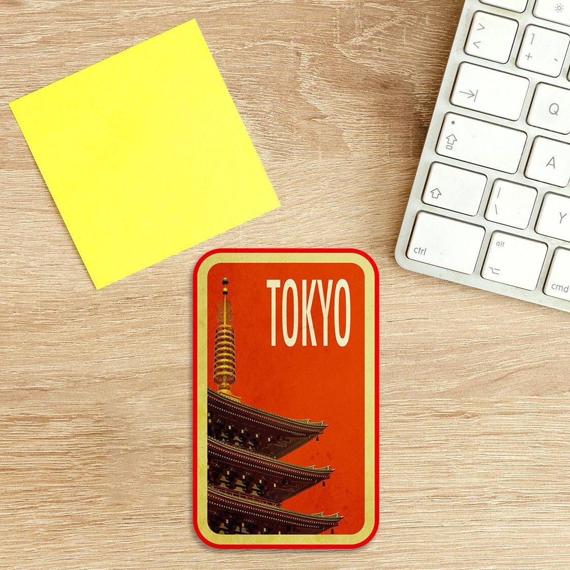 Tokyo Japan travel sticker, vintage style decal for suitcase, luggage, laptop or water bottle