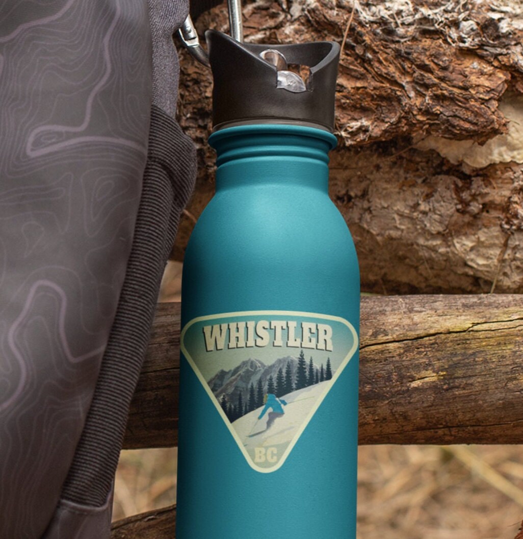 Whistler Canada travel sticker, vintage style decal for suitcase, luggage, laptop or water bottle