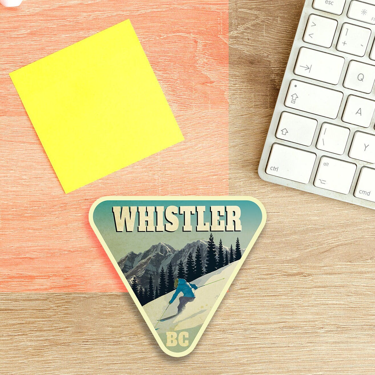 Whistler Canada travel sticker, vintage style decal for suitcase, luggage, laptop or water bottle