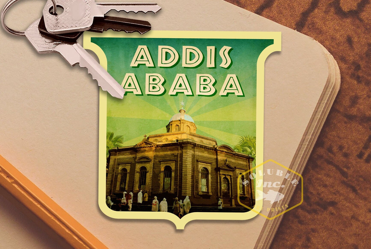 Addis Ababa Sticker: Vintage Ethiopia Travel Decal