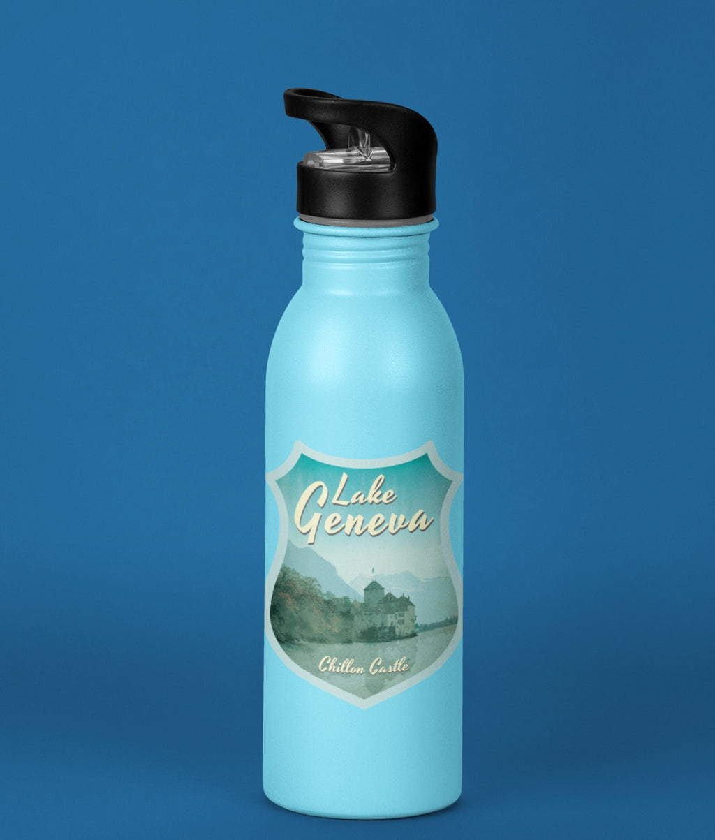 Lake Geneva Switzerland Sticker: Vintage Travel Decal