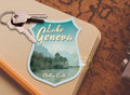 Lake Geneva Switzerland Sticker: Vintage Travel Decal