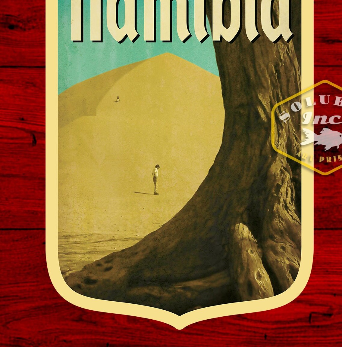 Namibia travel sticker, vintage style decal for suitcase, luggage, laptop or water bottle