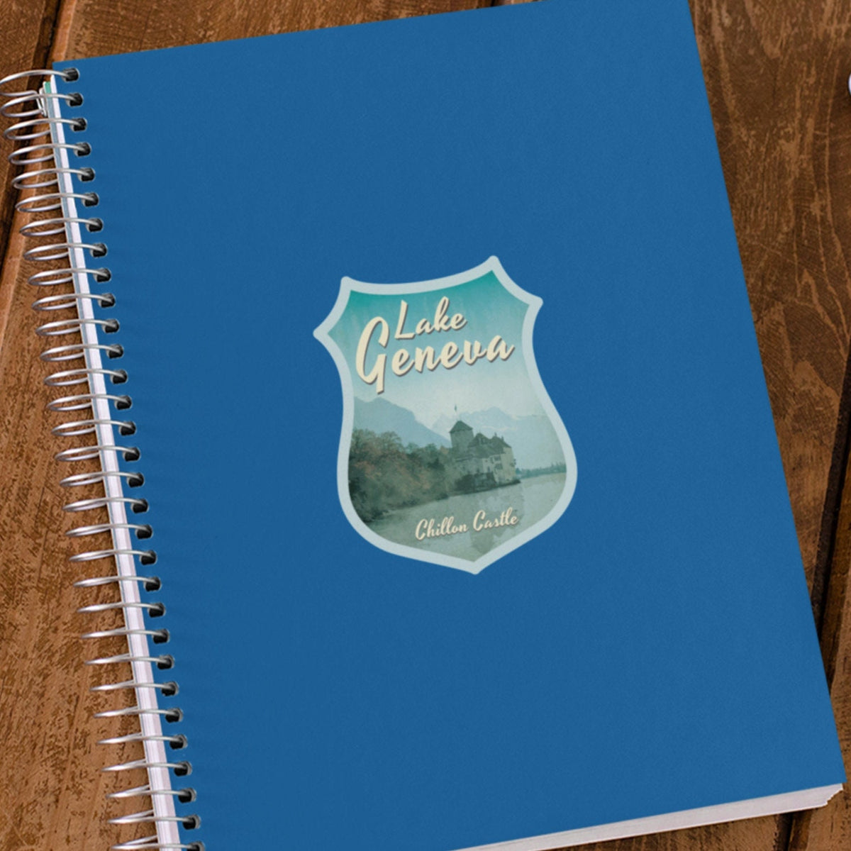 Lake Geneva Switzerland Sticker: Vintage Travel Decal