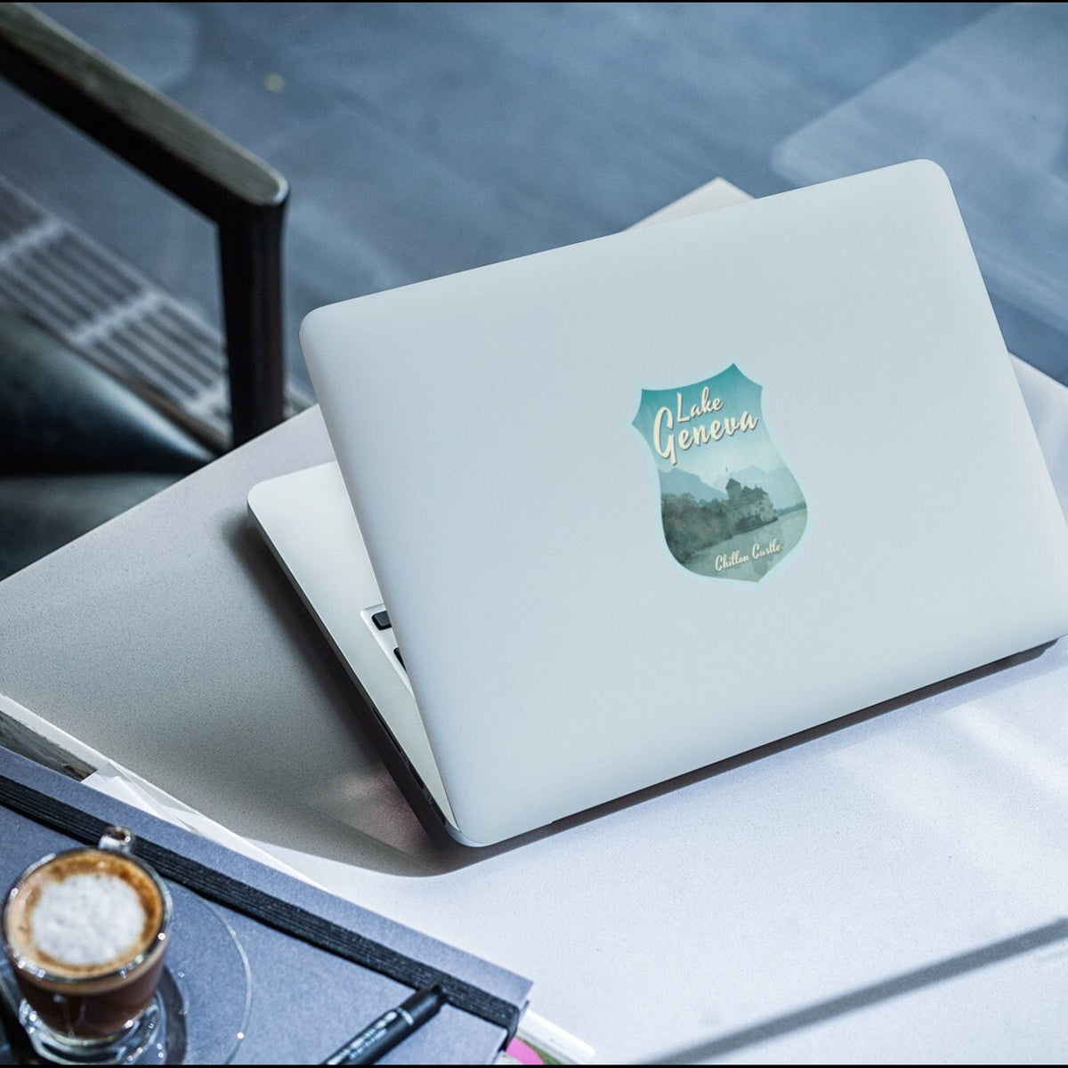 Lake Geneva Switzerland Sticker: Vintage Travel Decal