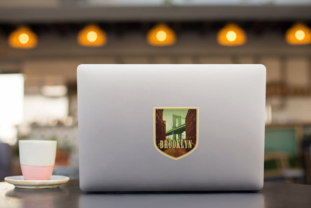 Brooklyn travel sticker, vintage style decal for suitcase, luggage, laptop or water bottle