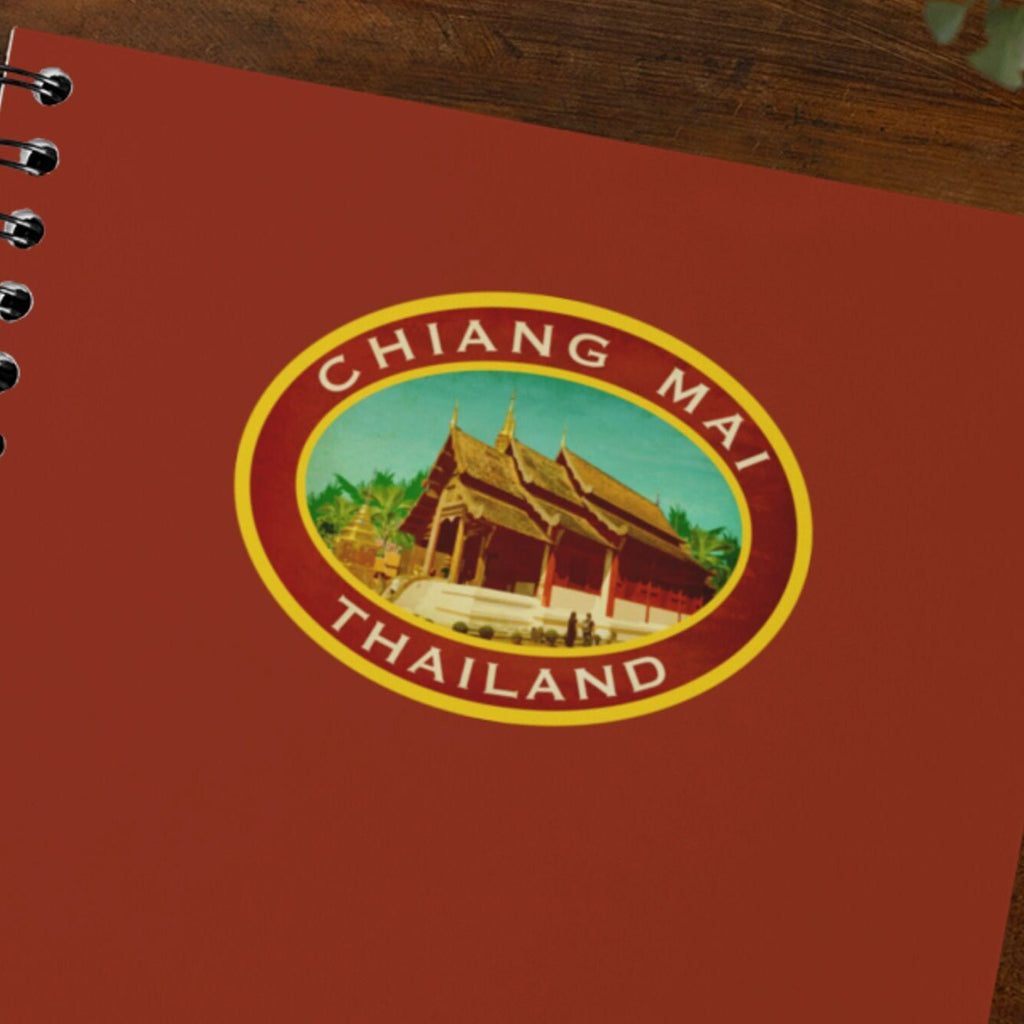 Chiang Mai Thailand Travel Sticker: Vintage Suitcase Decal