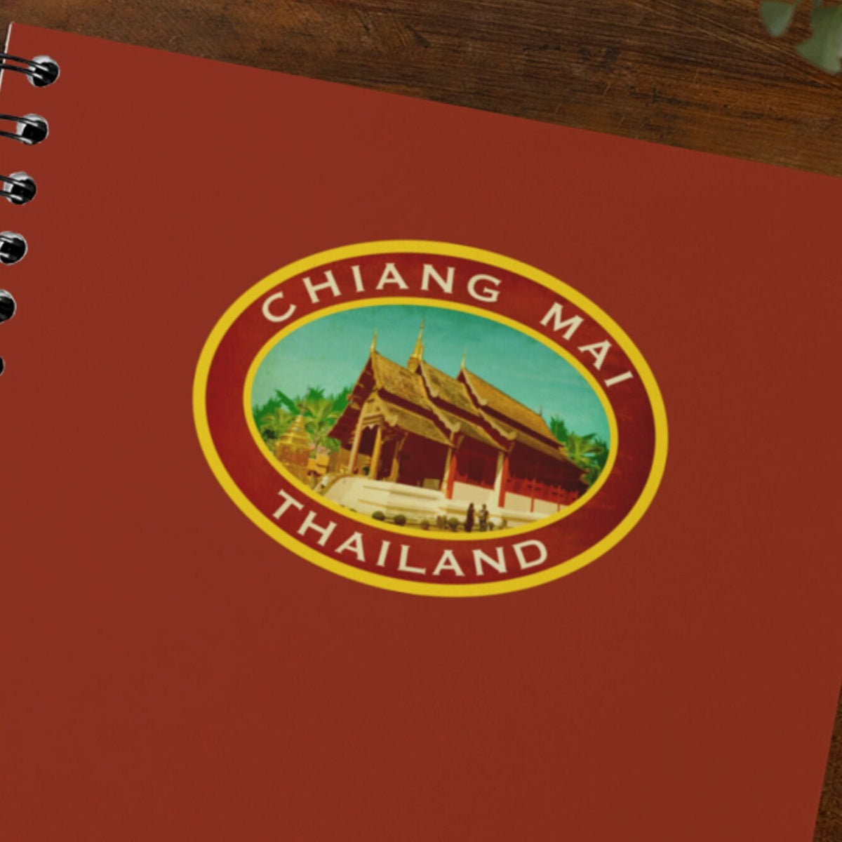Chiang Mai Thailand Travel Sticker: Vintage Suitcase Decal