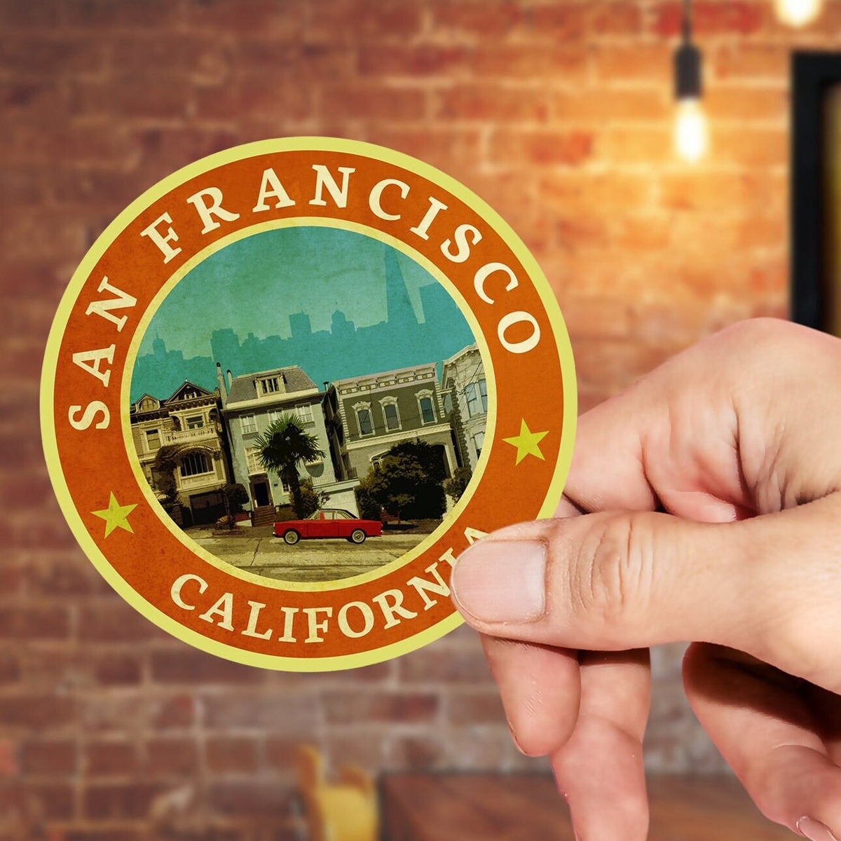 San Francisco travel sticker, vintage style decal for suitcase, luggage, laptop or water bottle