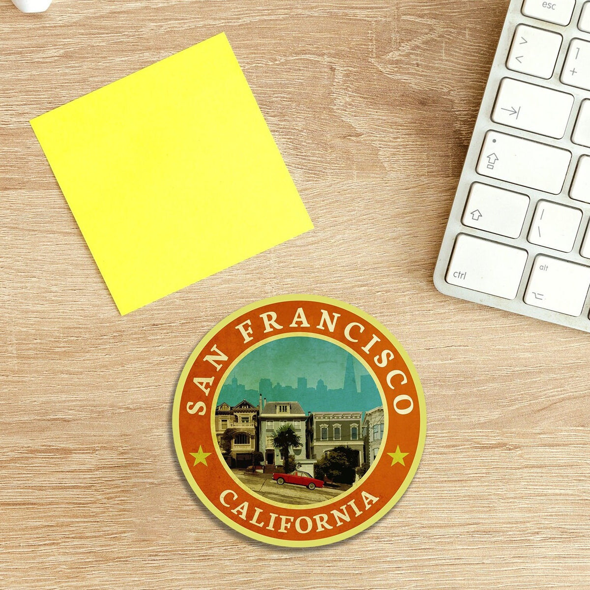 San Francisco travel sticker, vintage style decal for suitcase, luggage, laptop or water bottle